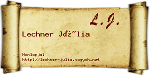 Lechner Júlia névjegykártya